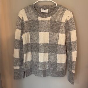 Very Gently Worn Old Navy Gray Plaid Sweater - XS